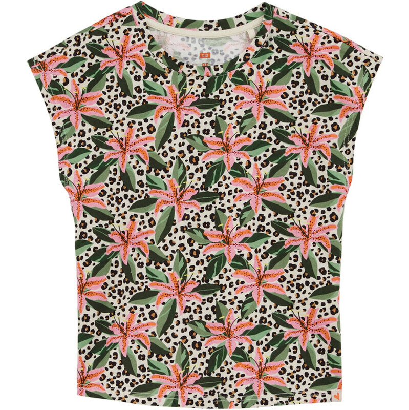 WE Fashion Tričko béžová / tmavozelená / červená / čierna 62368672