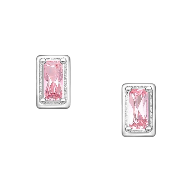 Strieborné náušnice Cyra SVETLO RUŽOVÉ 62039974