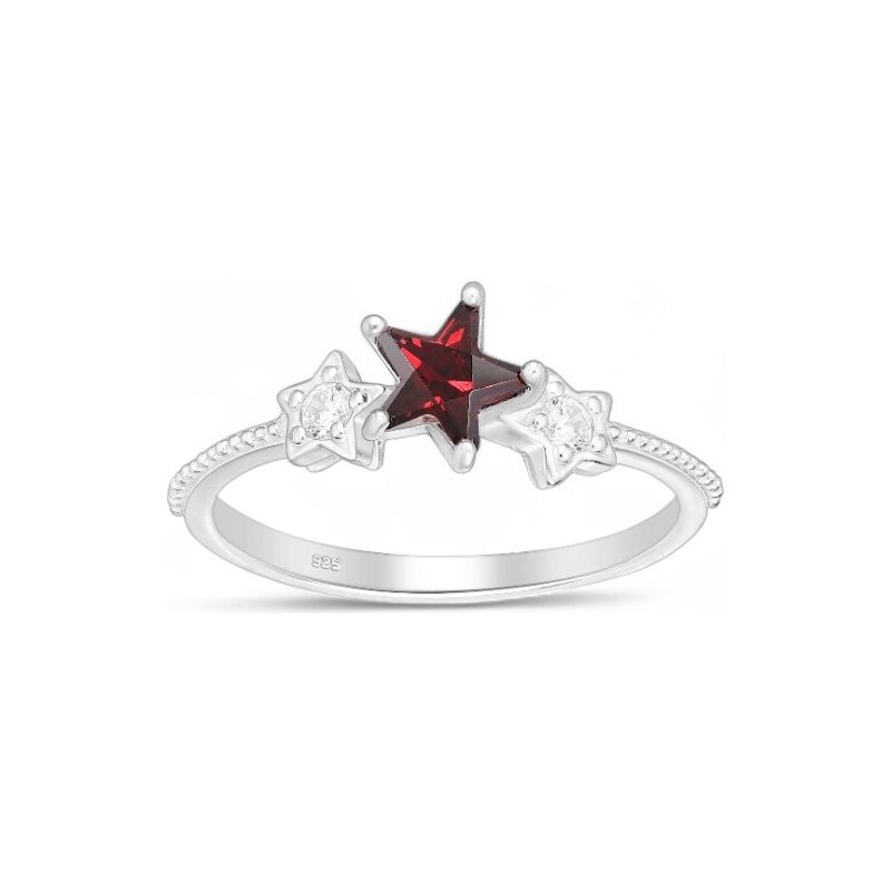 Strieborný prsteň Suri ČERVENÝ 62040009