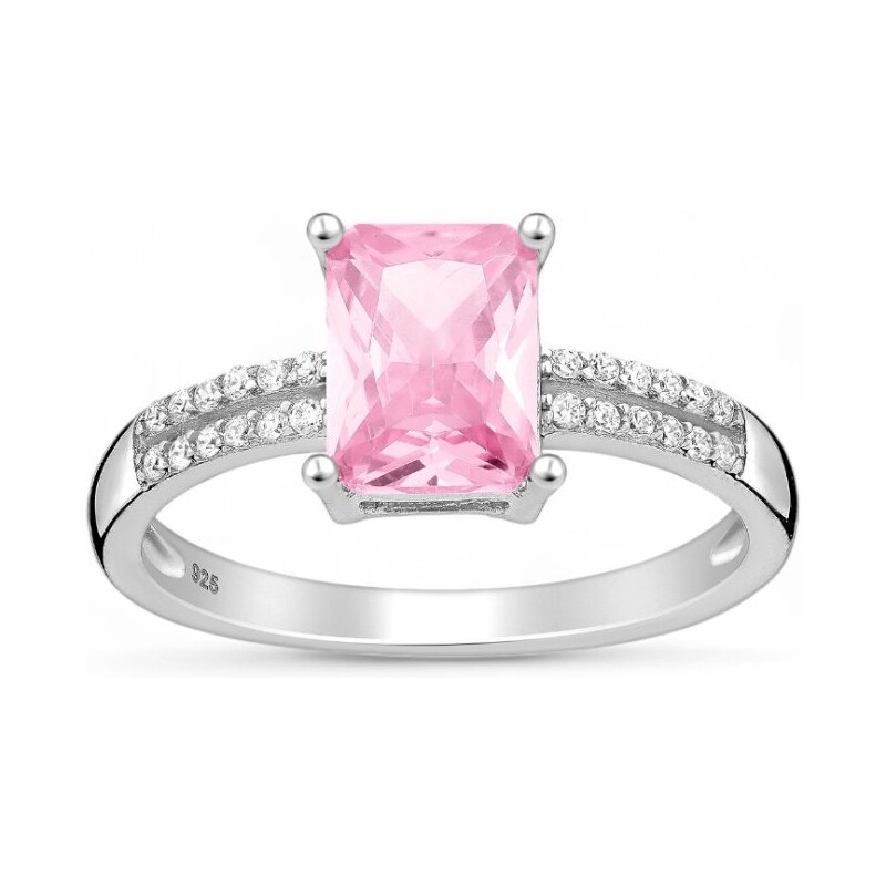 Strieborný prsteň Soraya RUŽOVÝ 62040004