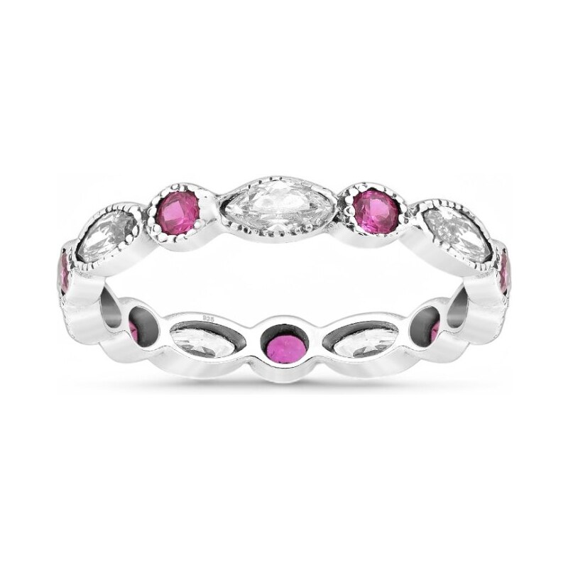 Strieborný prsteň Rhoda RUŽOVÝ 62040016