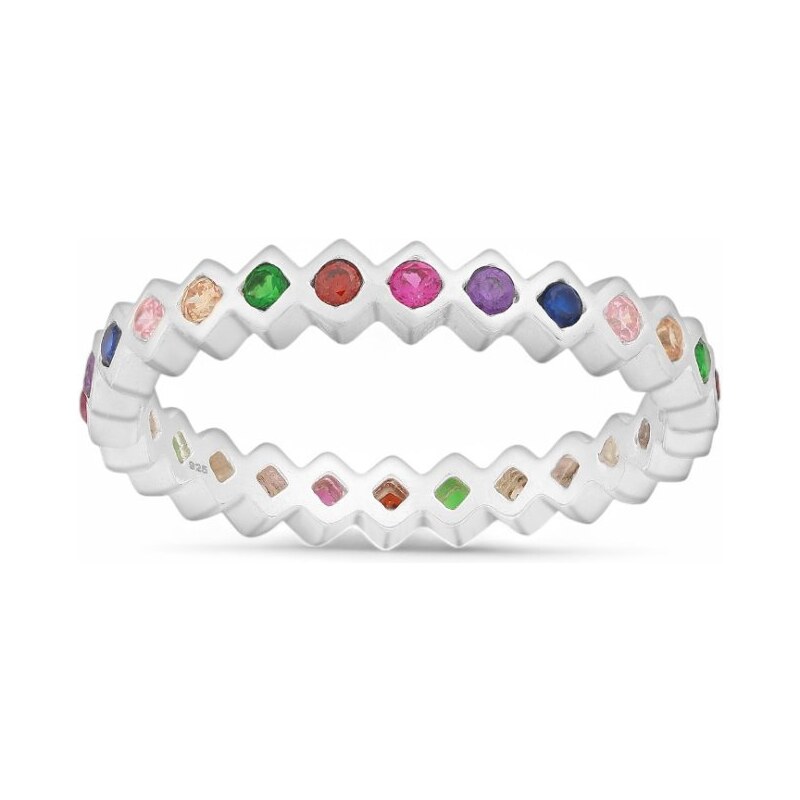 Strieborný prsteň Arina VIACFAREBNÝ 62040017