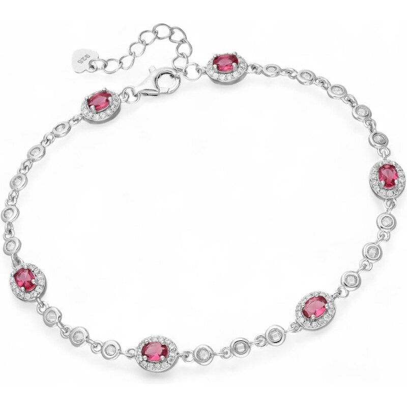 Strieborný náramok Pantea ČERVENÝ 62040065