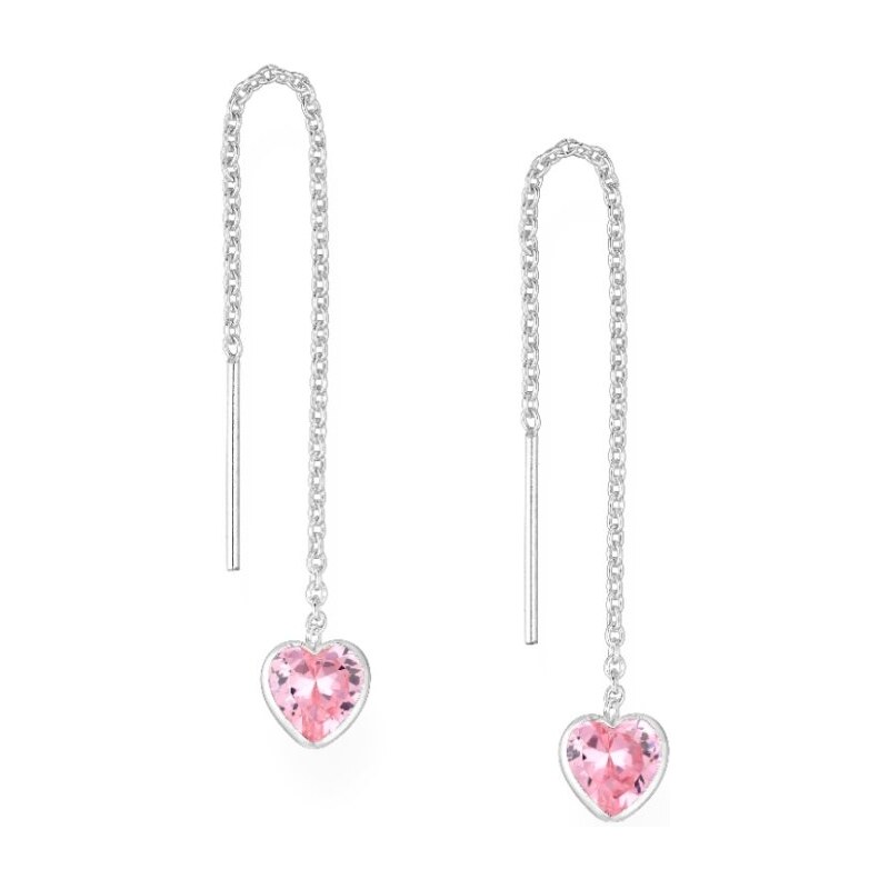 Strieborné náušnice Jasper RUŽOVÉ 62040089