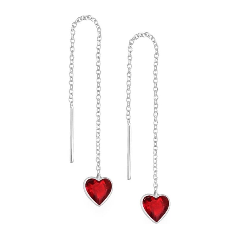 Strieborné náušnice Jasper ČERVENÉ 62040090