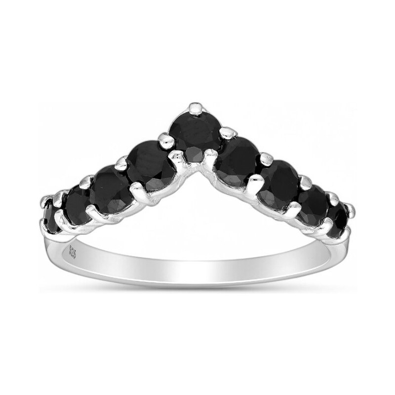 Strieborný prsteň Nermin ČIERNY 62040020