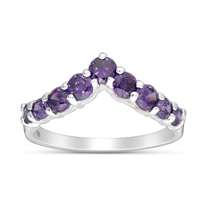 Strieborný prsteň Nermin FIALOVÝ 62040022