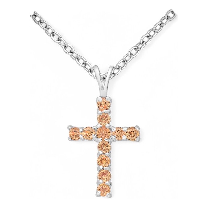 Strieborný prívesok Cross ZLATÝ 62040056