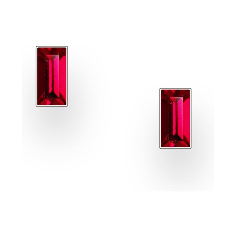 Strieborné náušnice Crystal GARNET 62040134