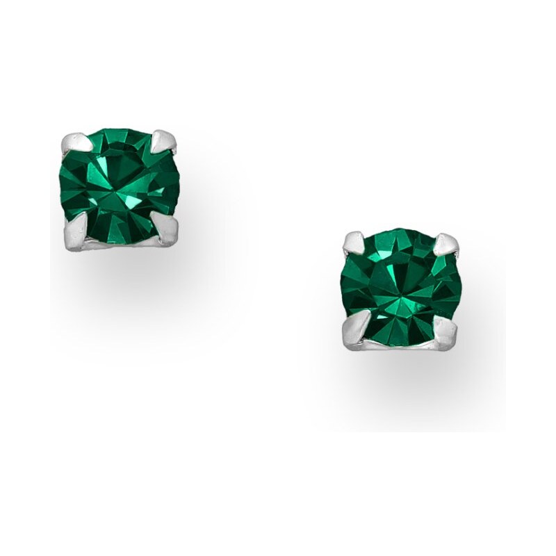Strieborné náušnice Maya EMERALD 62040144