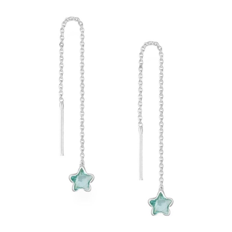 Strieborné náušnice Darianna SVETLO MODRÉ 62040101