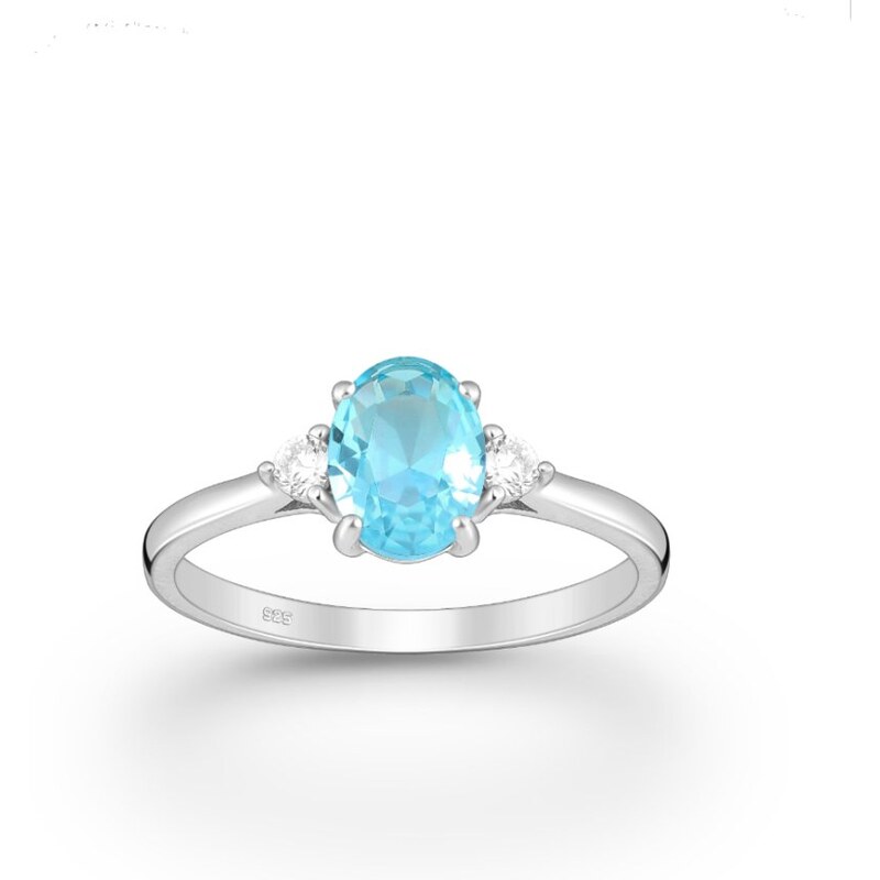 Strieborný prsteň Senna SVETLO MODRÝ 62040116