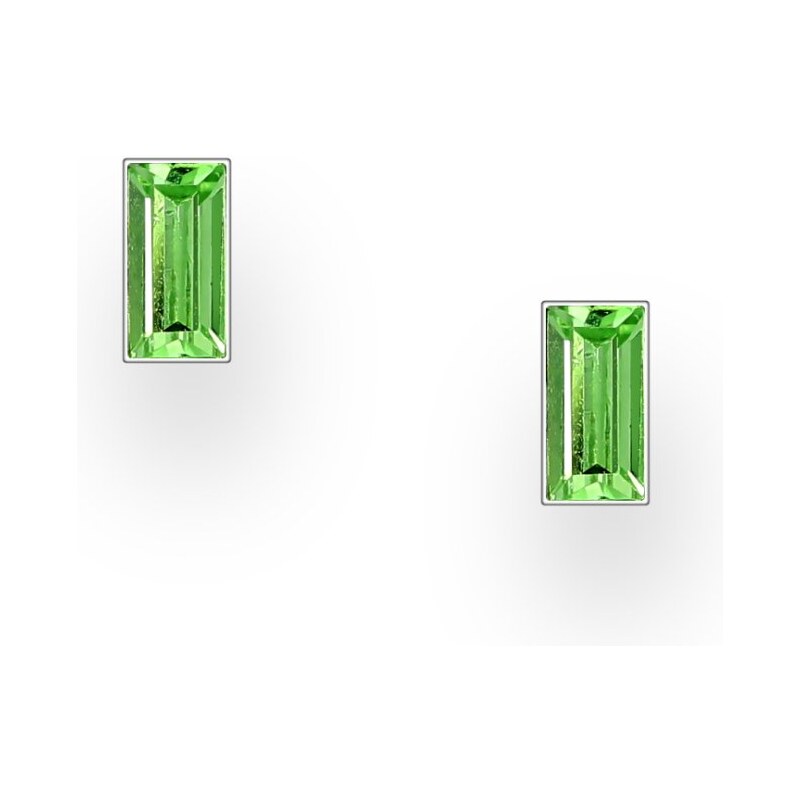 Strieborné náušnice Crystal PERIDOT 62040138