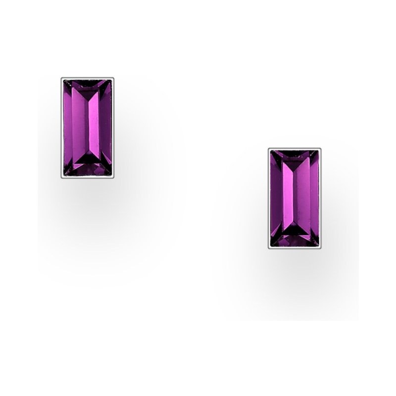 Strieborné náušnice Crystal AMETHYST 62040130