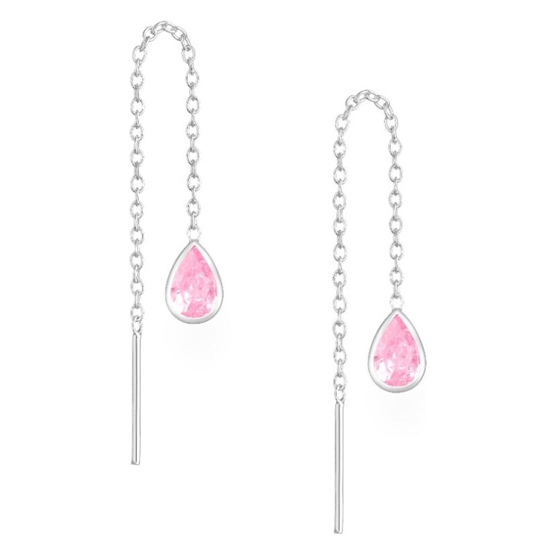 Strieborné náušnice Ara RUŽOVÉ 62040094