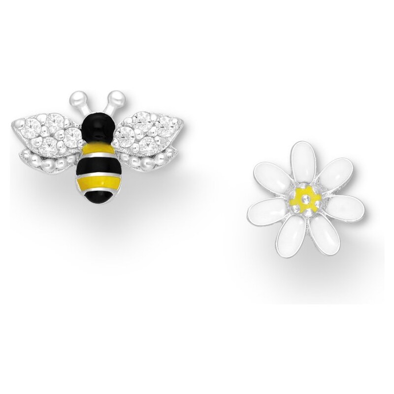 Strieborné náušnice Bee 62040121