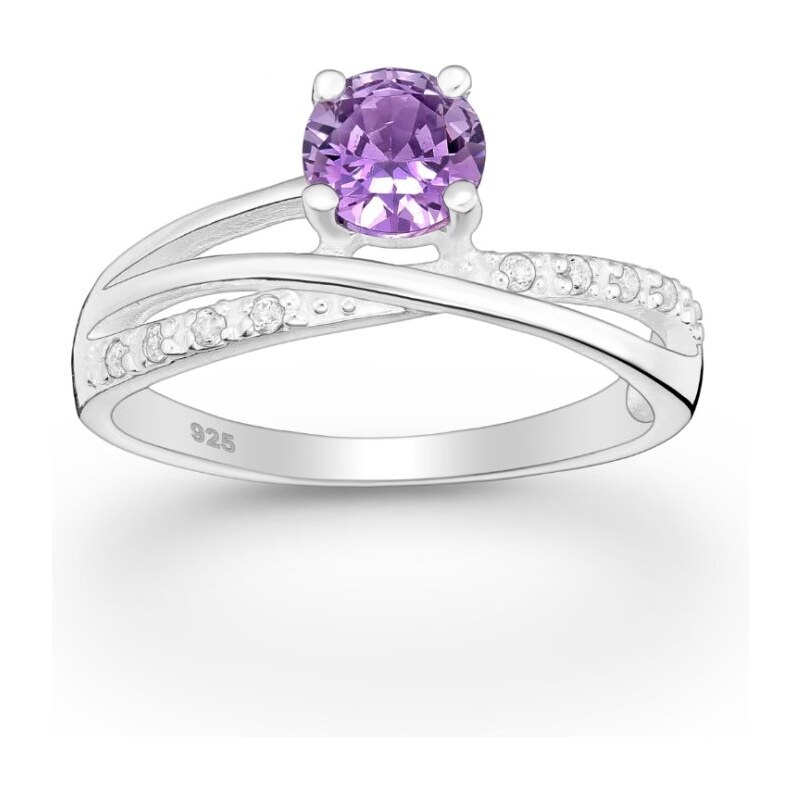 Strieborný prsteň Ruby FIALOVÝ 62040173