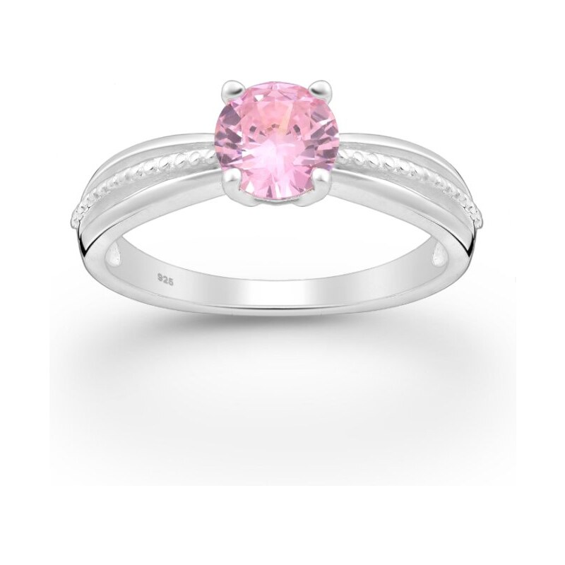 Strieborný prsteň Azora RUŽOVÝ 62040156