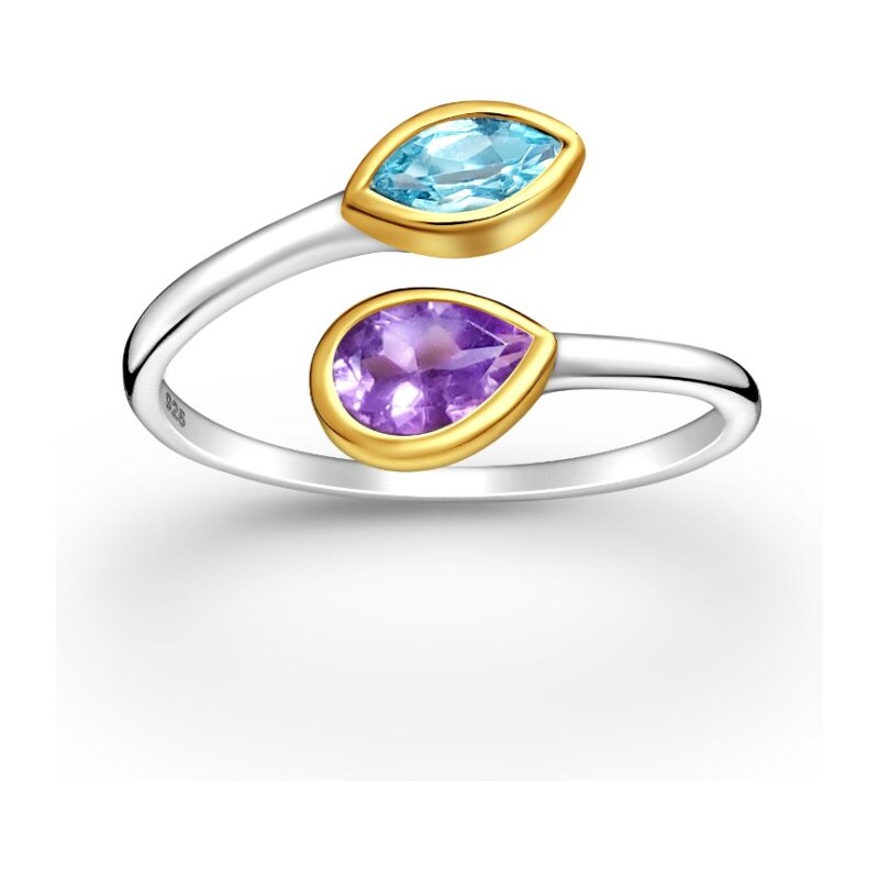 Strieborný prsteň Magnolia VIACFAREBNÝ 62040189