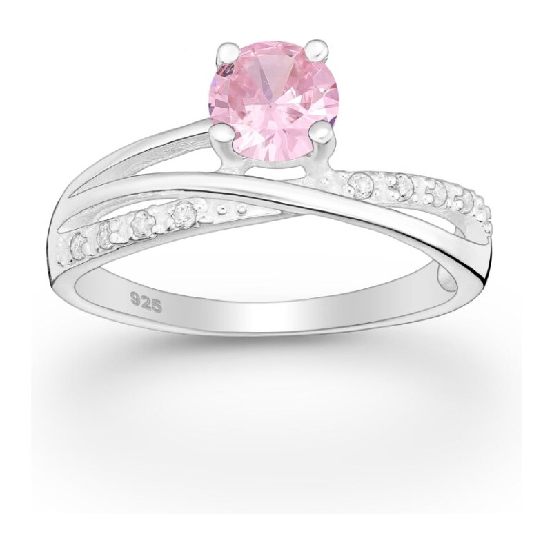 Strieborný prsteň Ruby RUŽOVÝ 62040176