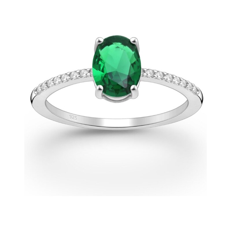 Strieborný prsteň Jasma ZELENÝ 62040158