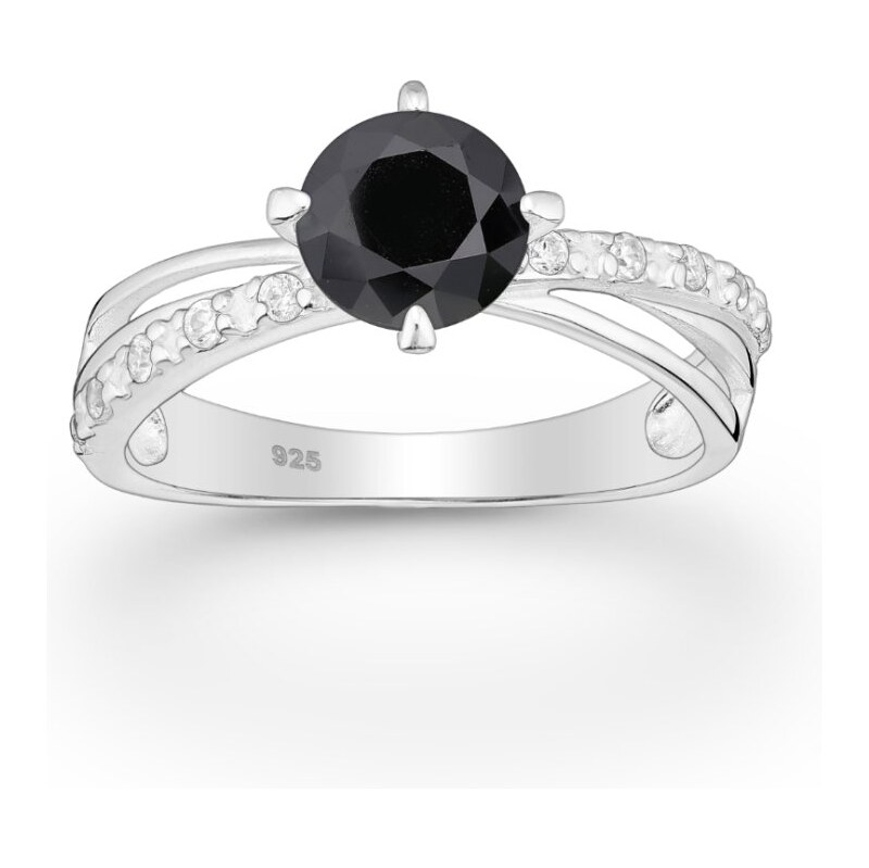 Strieborný prsteň Zenda ČIERNY 62040166