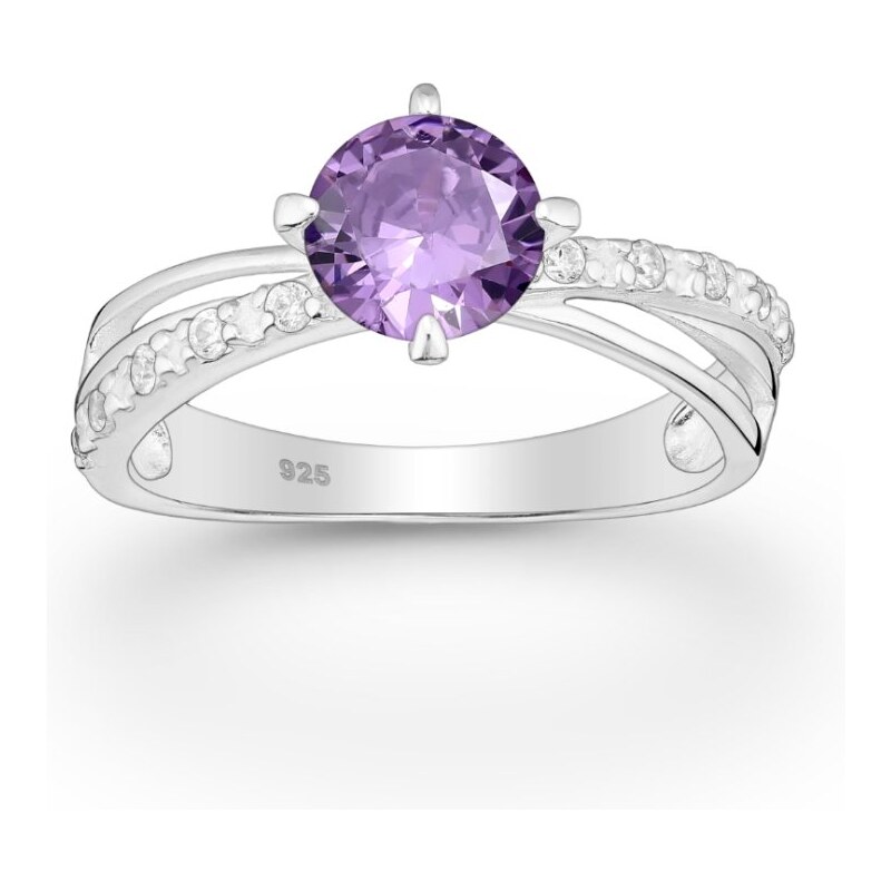 Strieborný prsteň Zenda FIALOVÝ 62040168