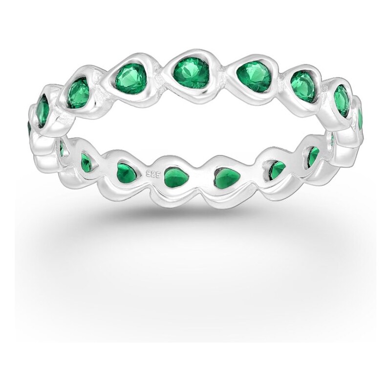 Strieborný prsteň Eliza ZELENÝ 62040185