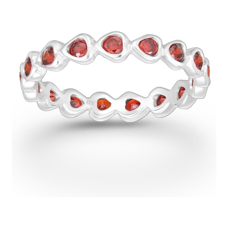 Strieborný prsteň Eliza ČERVENÝ 62040186