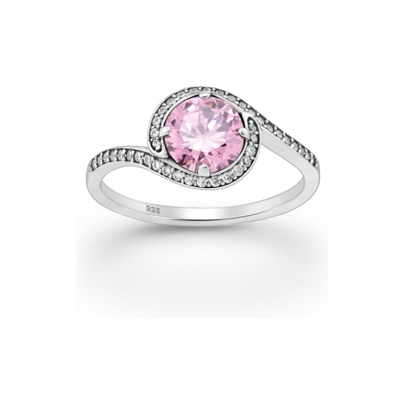Strieborný prsteň Mia SVETLO RUŽOVÝ 62040107