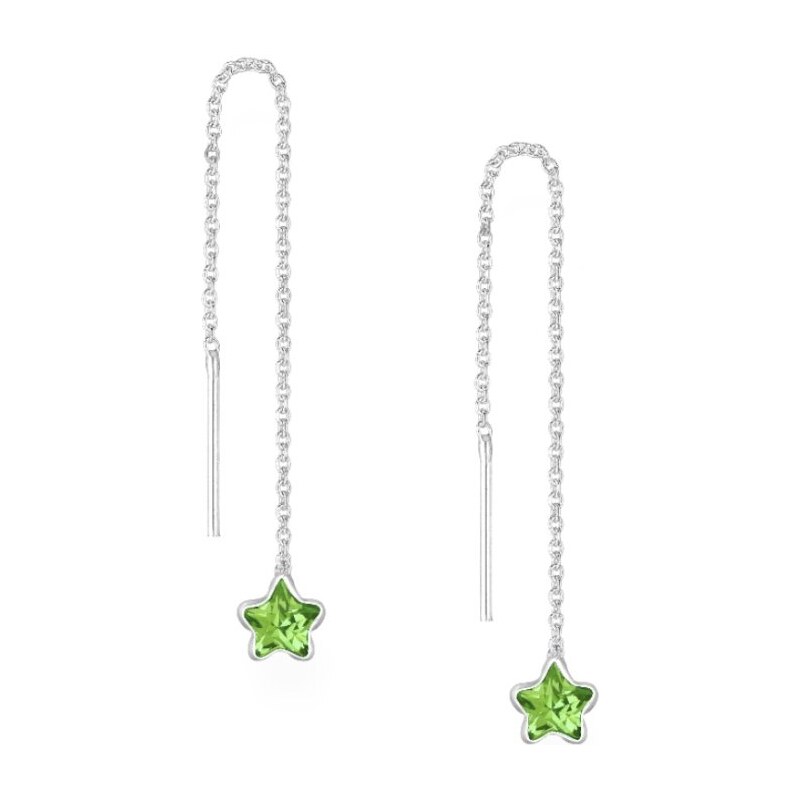 Strieborné náušnice Darianna SVETLO ZELENÉ 62040100