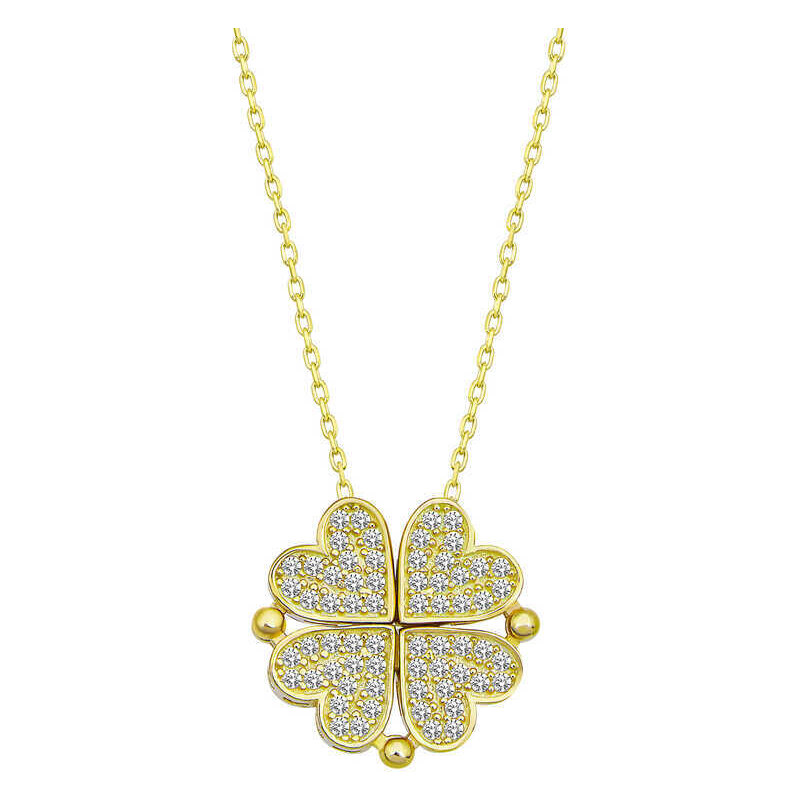 Strieborný náhrdelník Ember ZLATÝ 62052606