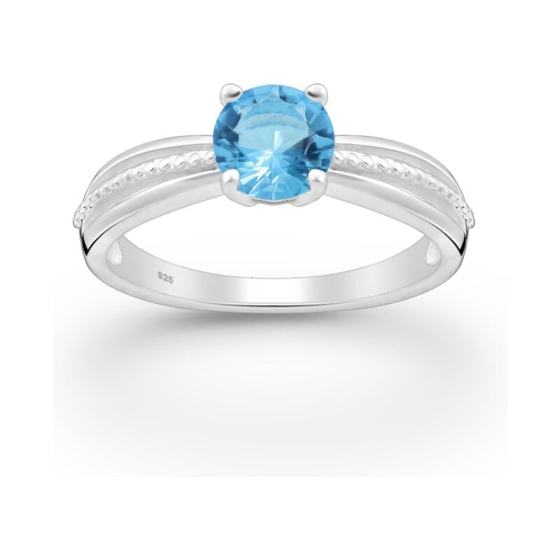 Strieborný prsteň Azora SVETLO MODRÝ 62040204