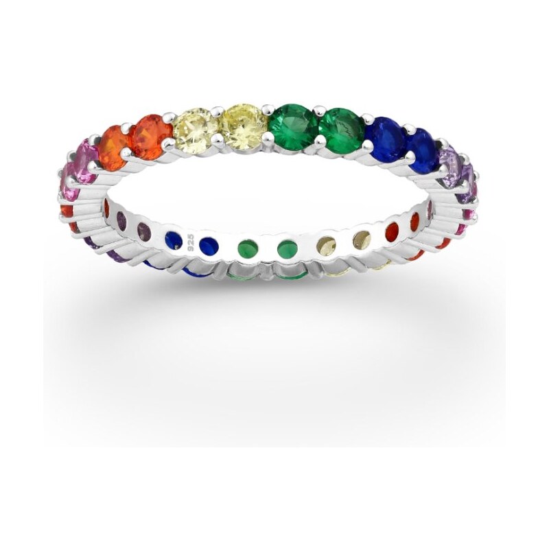 Strieborný prsteň Elsie VIACFAREBNÝ 62040205