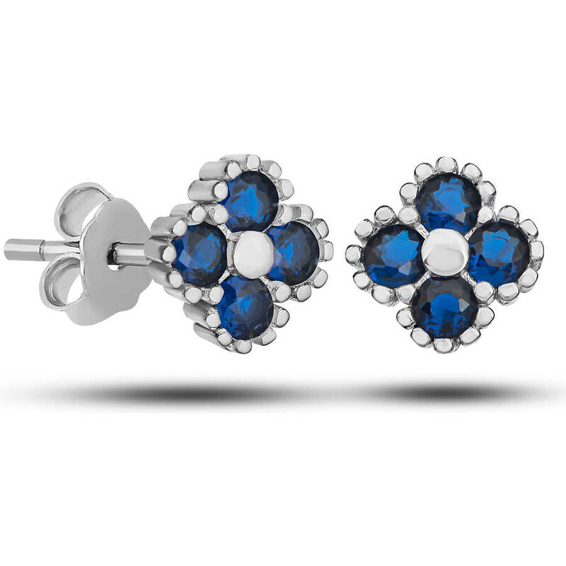 Strieborné detské náušnice Flower MODRÉ 62068351