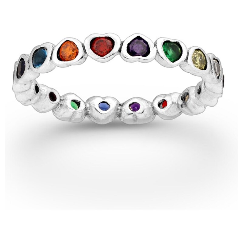 Strieborný prsteň Sara VIACFAREBNÝ 1 62040216