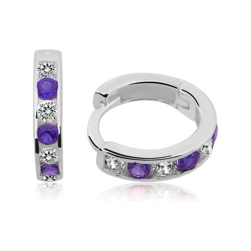 Strieborné detské náušnice Mia FIALOVÉ 62068352