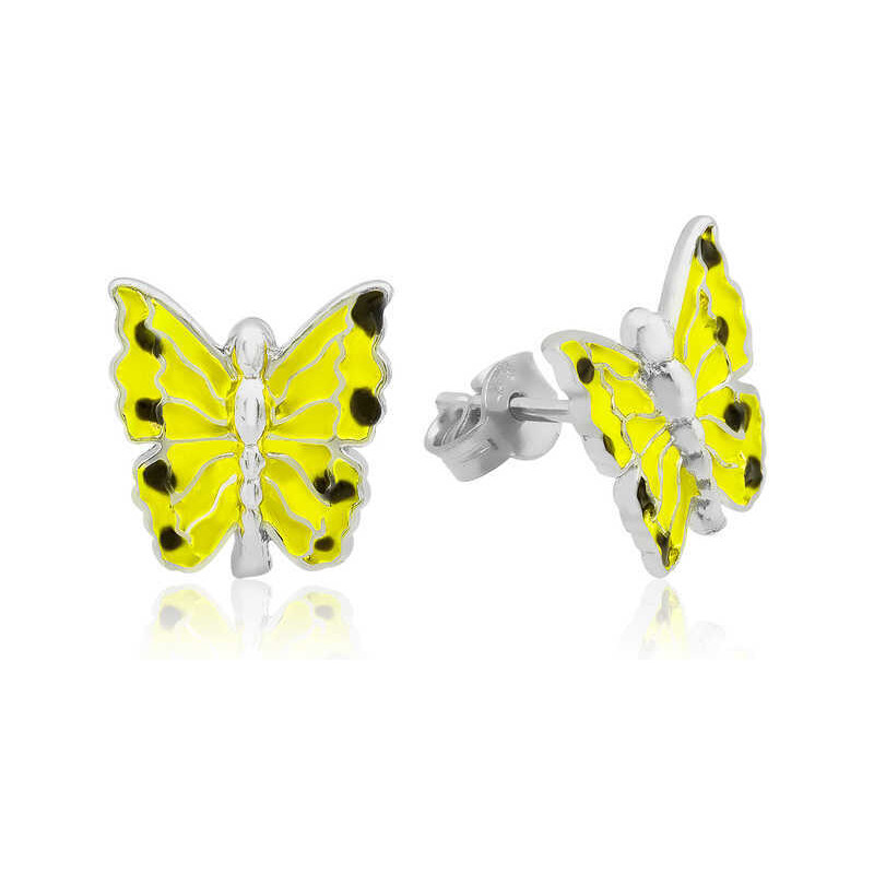 Strieborné detské náušnice Butterfly ŽLTÉ 62068344