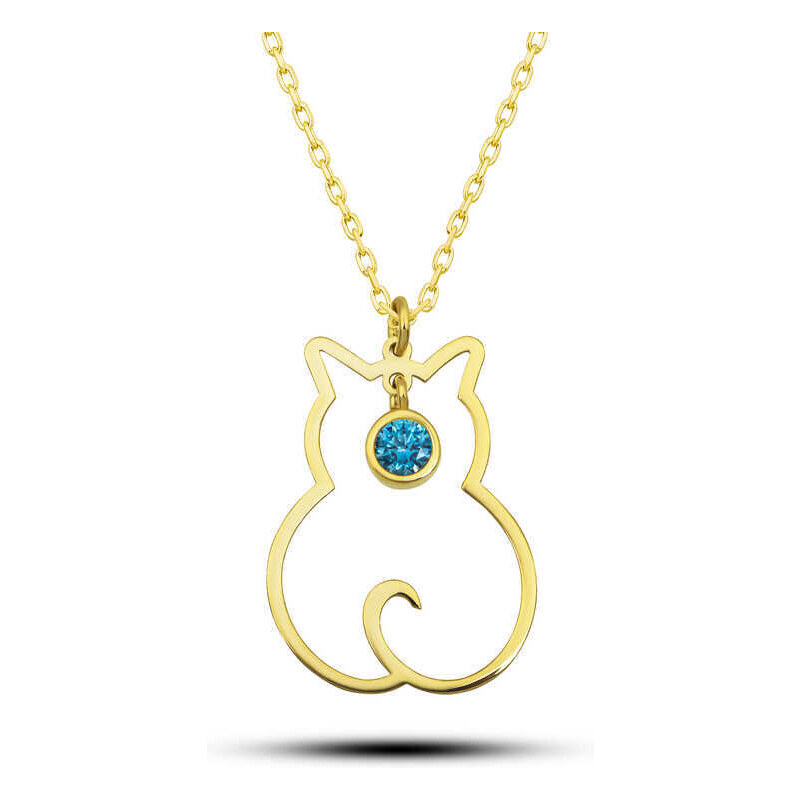 Strieborný náhrdelník Cat ZLATÝ 62052604