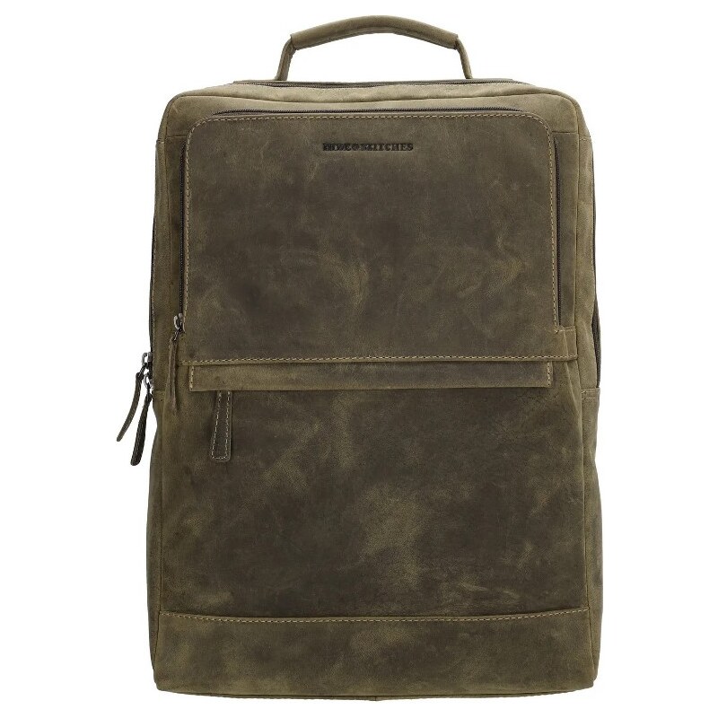 Hide & Stitches Zelený ruksak na notebook z pravej kože Sirius 62219317