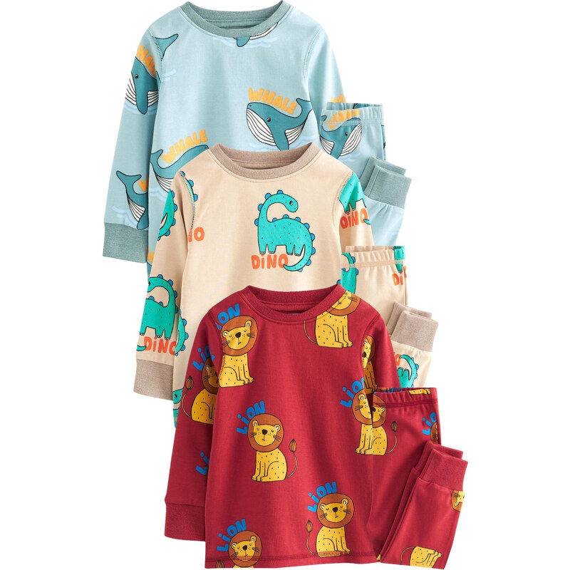 Next Pyžamo béžová / svetlomodrá / žltá / tmavočervená 62225466