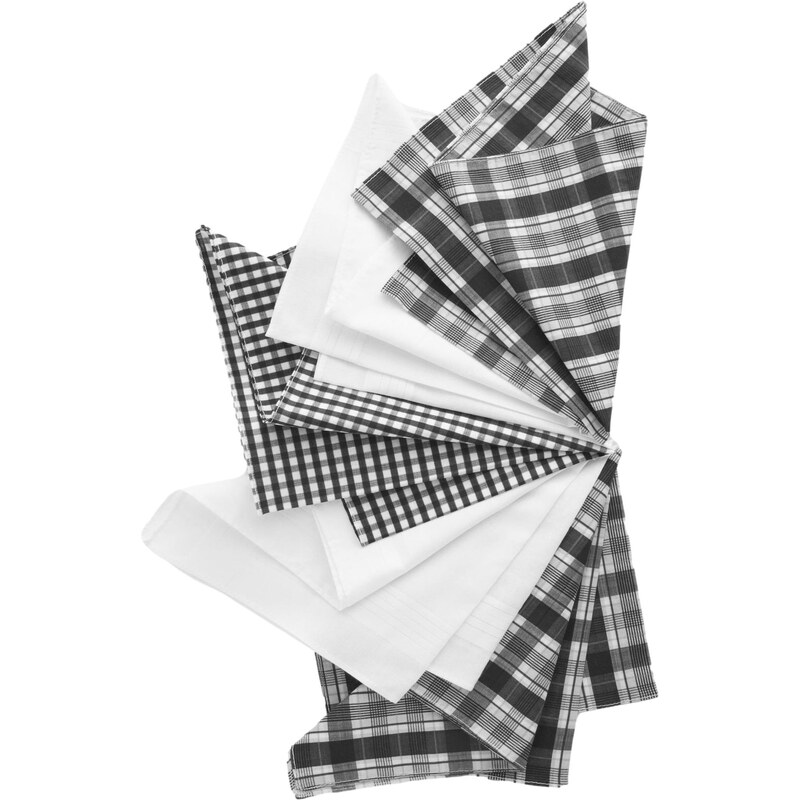 Next Ozdobná vreckovka sivá / čierna / biela 62224884