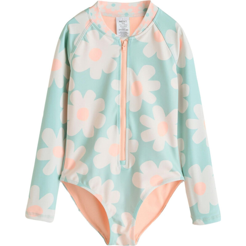 Next Jednodielne plavky mätová / pastelovo oranžová / biela 62225157