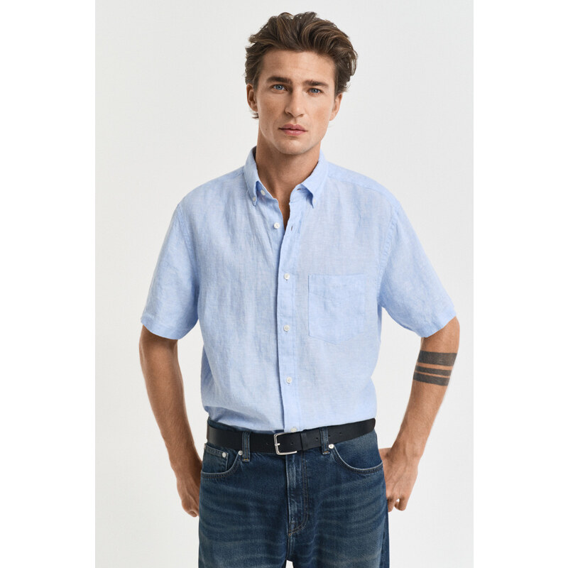 KOŠEĽA GANT REG LINEN SS SHIRT CAPRI BLUE 62226306