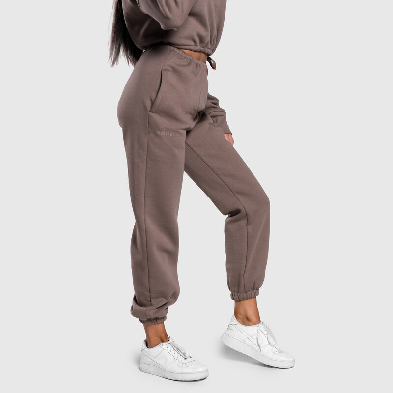 Dámske oversized tepláky Iron Aesthetics Simone, hnedé 62229155