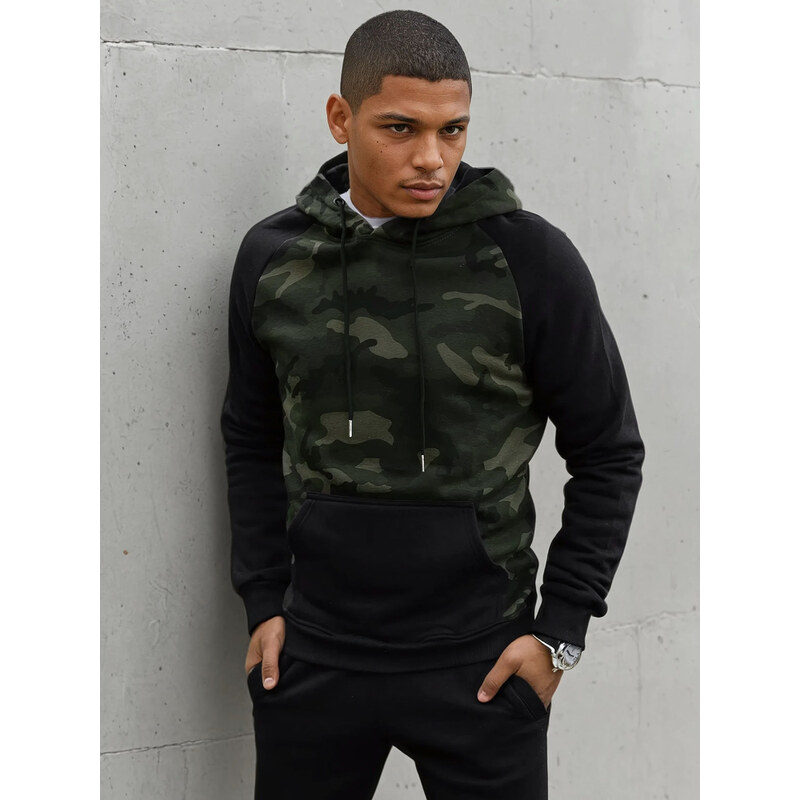 BASIC Čierna mikina s camo vzorom BX5485 36875229