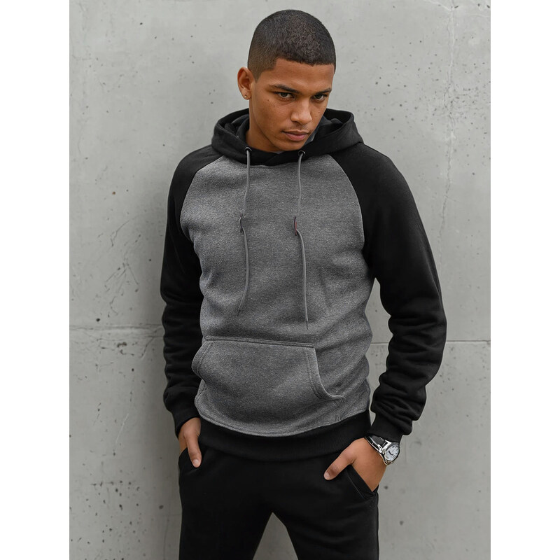 BASIC Tmavosivá mikina s kapucňou BX5489 36982454