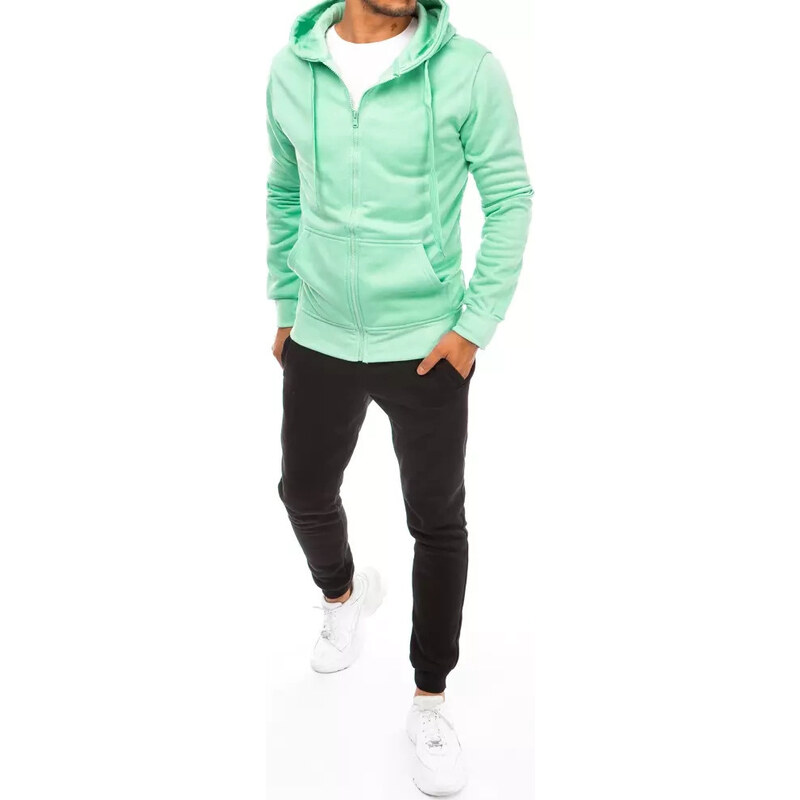 BASIC Mintovo-čierna tepláková súprava na zips AX0654 39226589