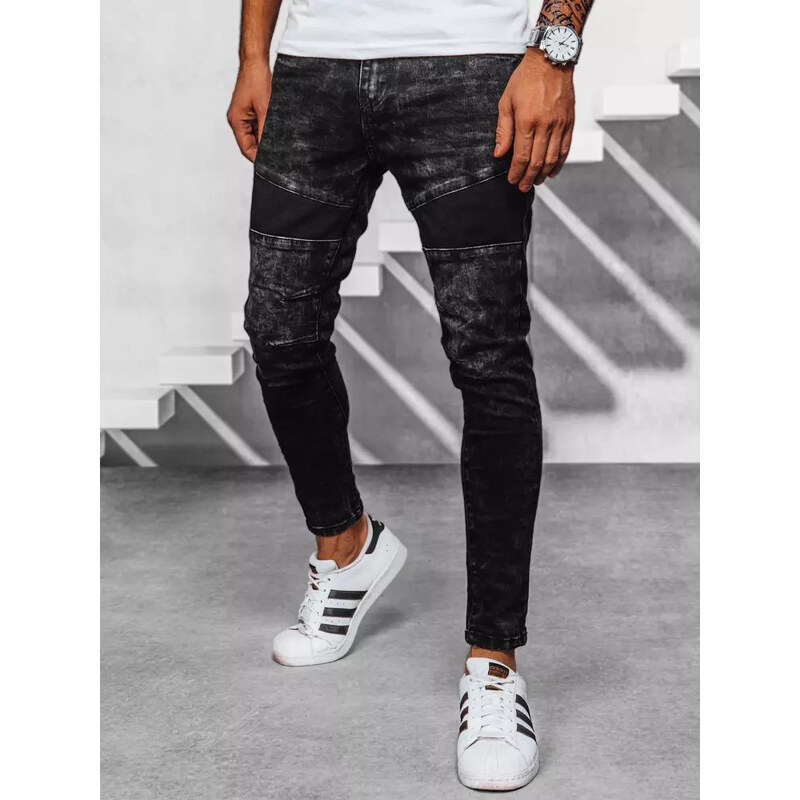 BASIC Čierne pánske džínsové nohavice UX3939 41130694