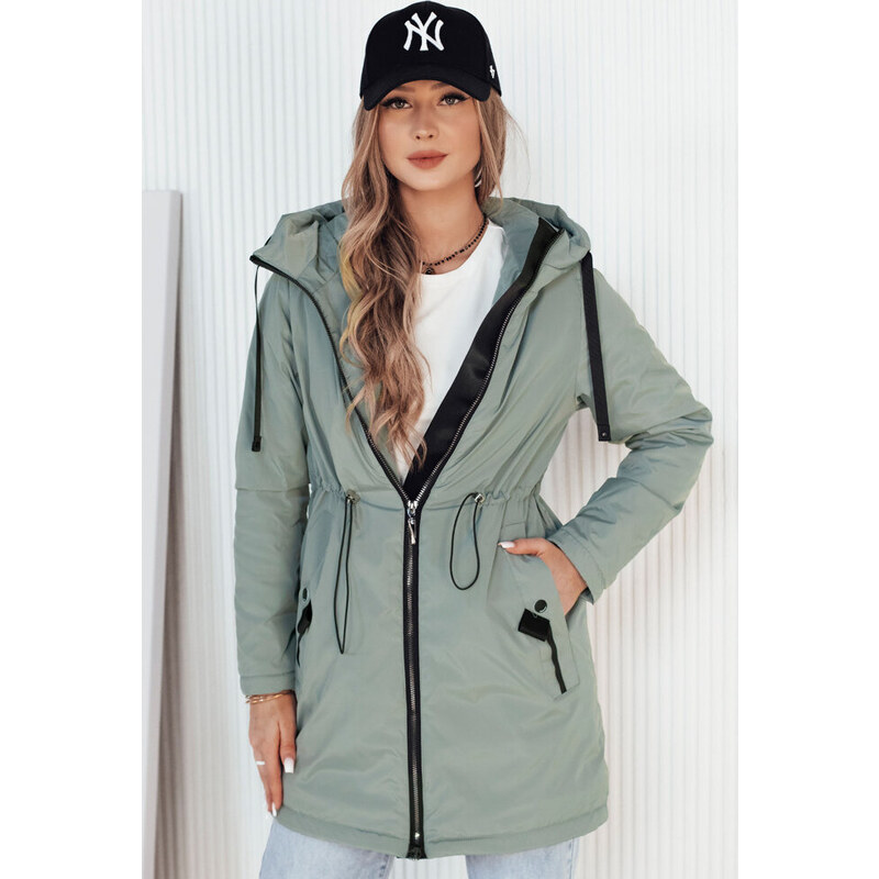 BASIC Svetlozelená dlhšia parka GROLIN TY4174 49358363